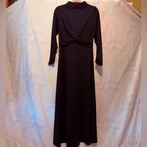 Vintage Classic Black Long Sleeve Maxi Dress